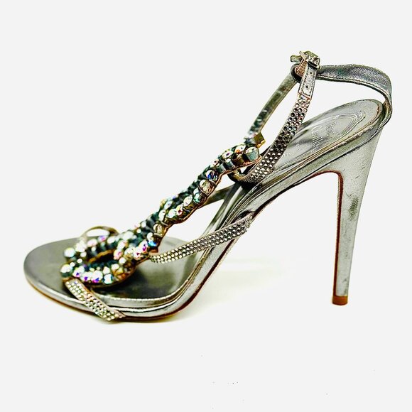 René Caovilla Crystal‑Embellished Sandals | Gray | Size 6.5 - Picture 2 of 3